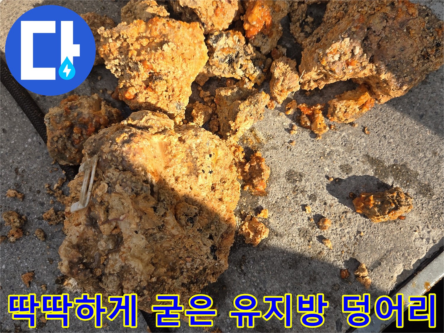 고압세척으로 분쇄된-거대 유지방 슬러지 덩어리들