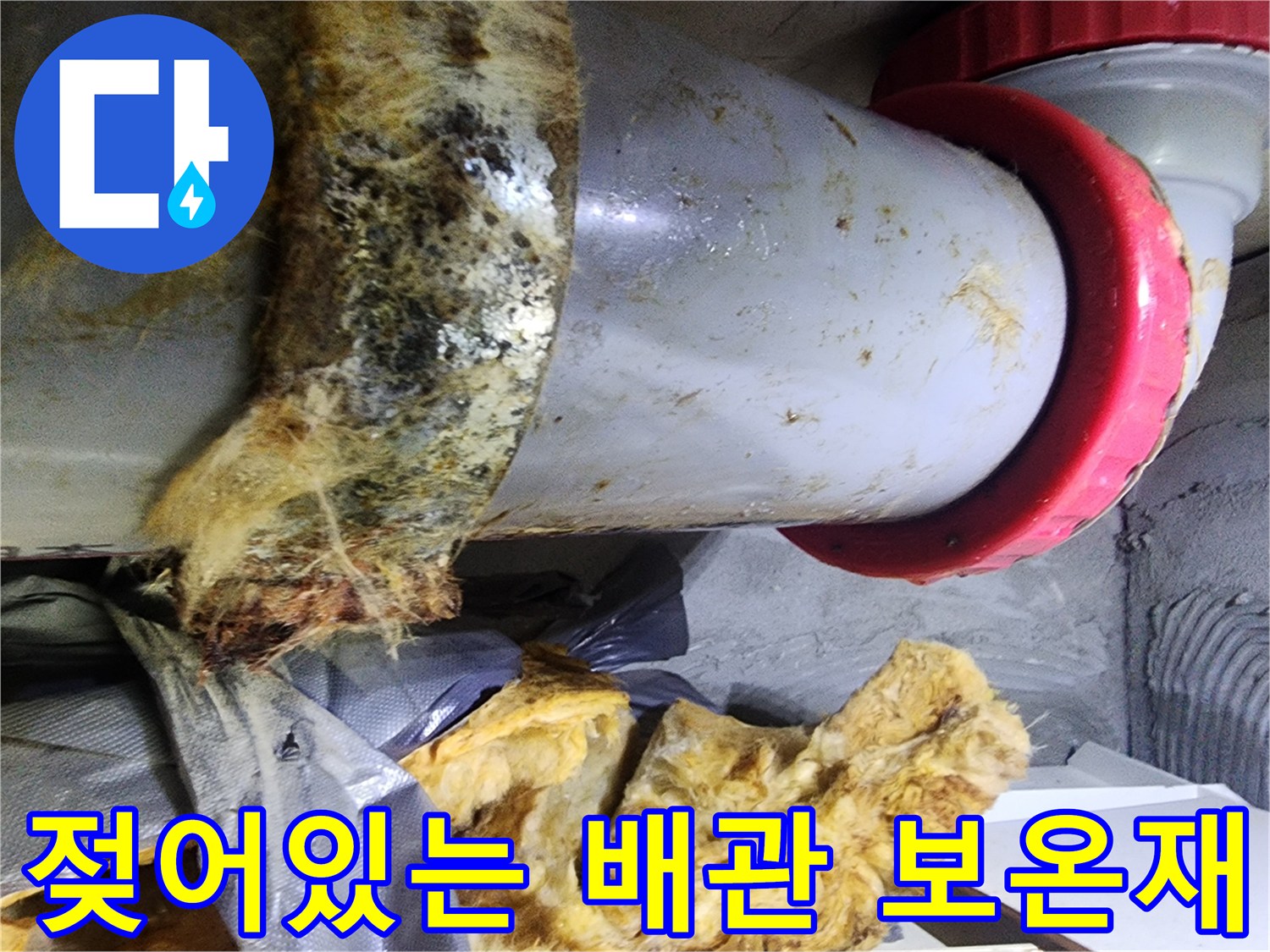 축축하게-젖어서-오염된-배관-보온재-확대