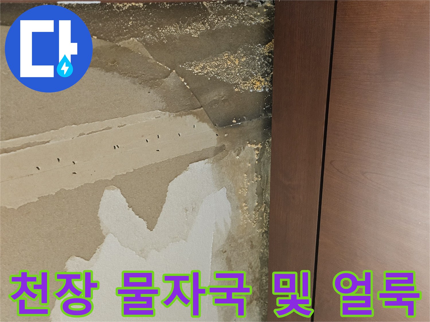 물에-젖어-얼룩진-드레스룸-벽지-상태-기록