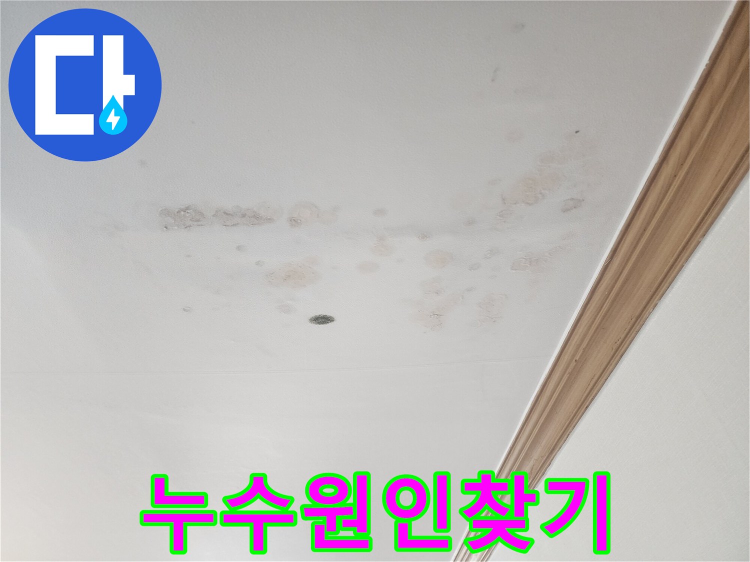 천장 누수로 인해-발생한-물자국과-오염된-표면입니다.