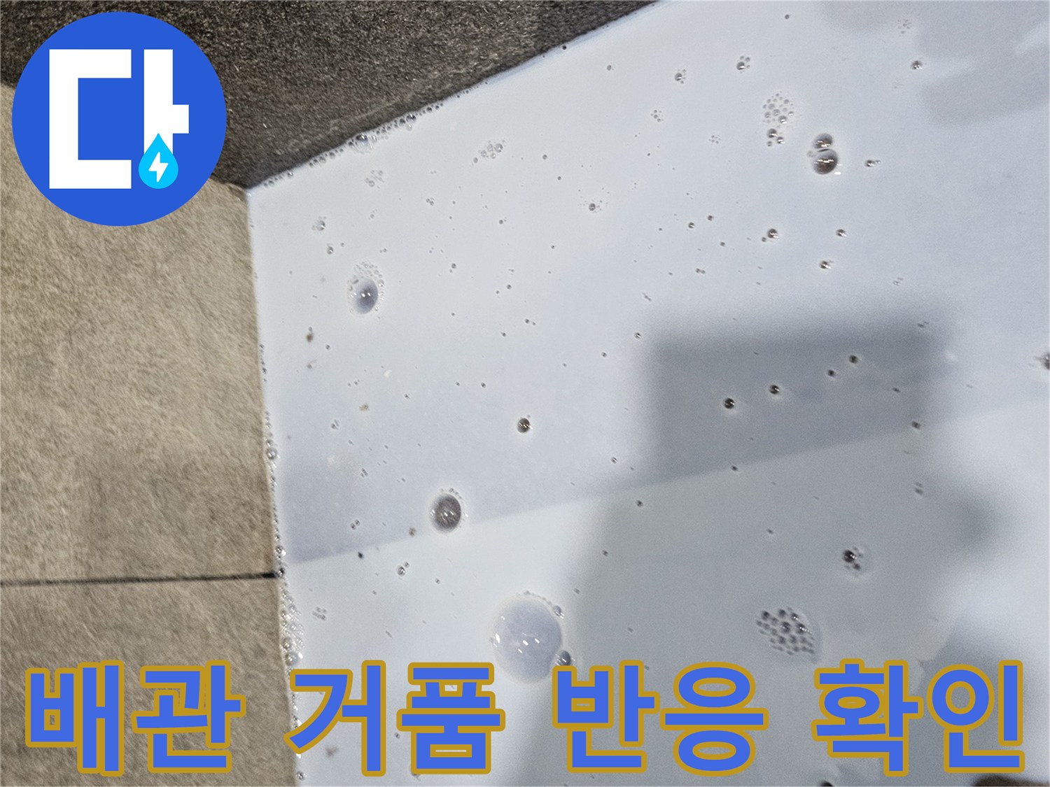 의왕 현장-배수구 주변 거품 올라오는 모습