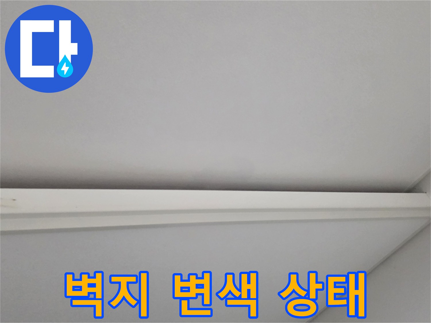 일산서구 현장-천장 벽지 오염 부위