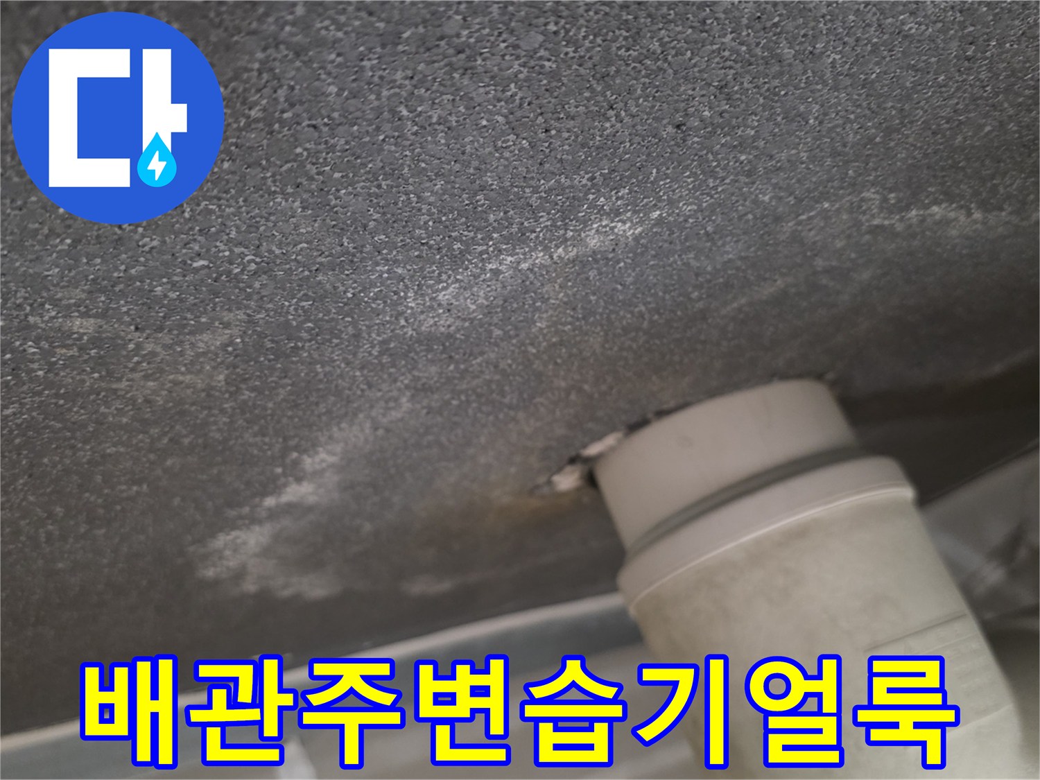 천장-배관-연결부-주변의-젖은-흔적