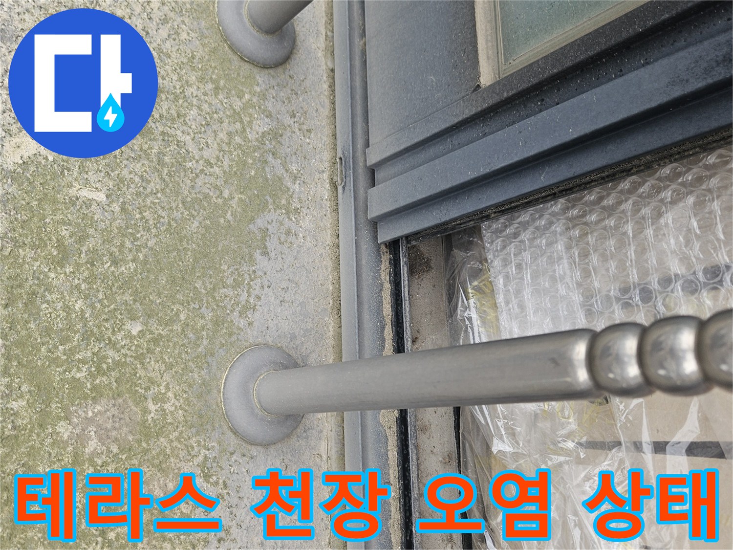 일산동구 테라스-천장 슬라브의 물때와 이끼 현상