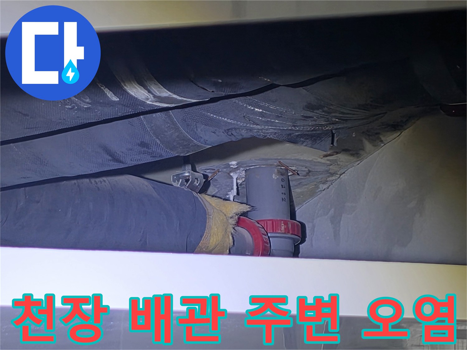 안양 비산동-화장실 천장 내부 배관의 젖은 상태