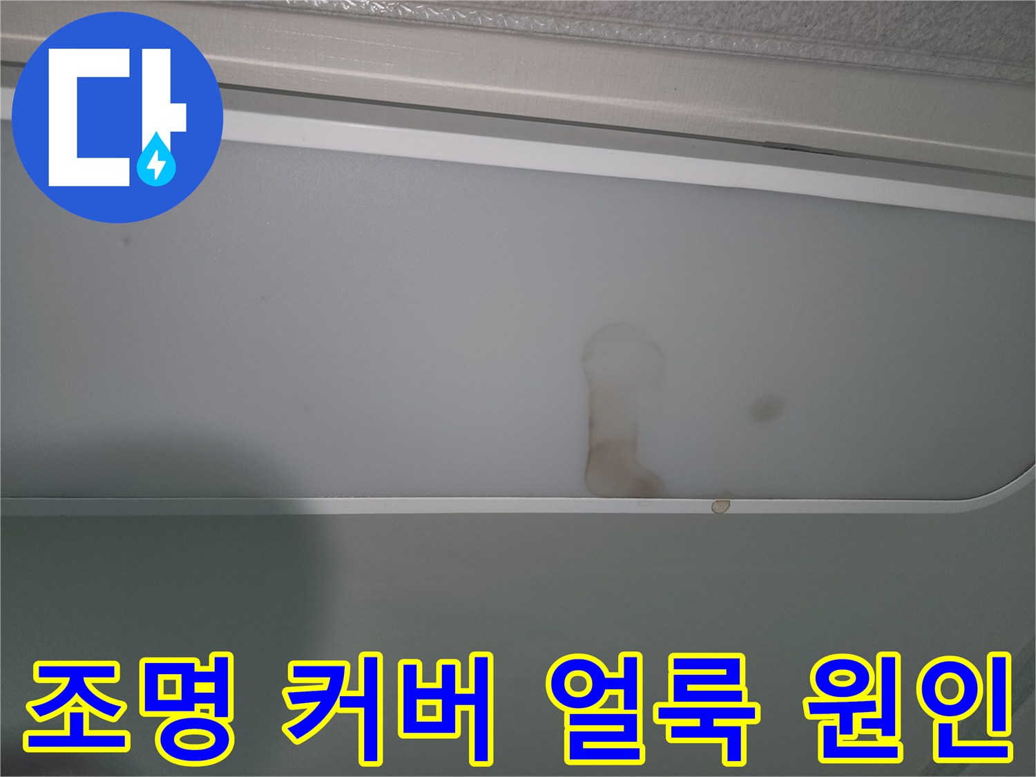 천장-조명-커버에-발견된-누수-얼룩-사진