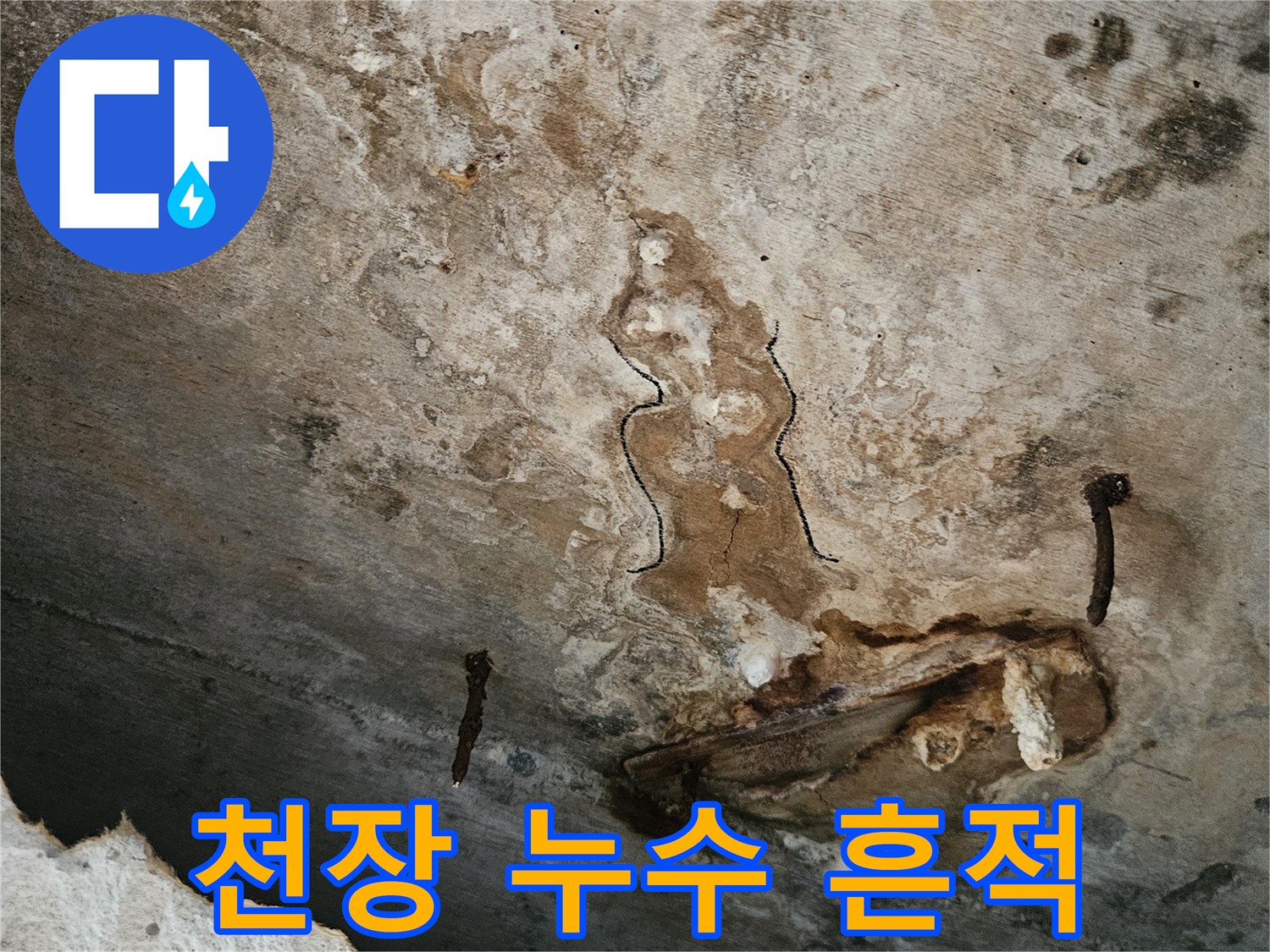 동작구-아파트-천장-습기로-변색된-모습