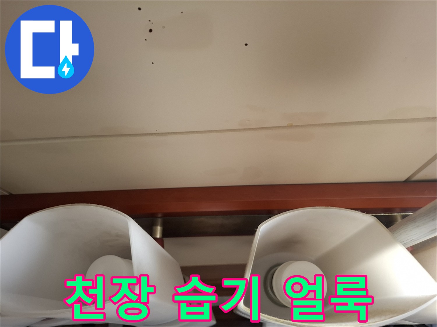천장-마감재-내부의-누수-침투-흔적