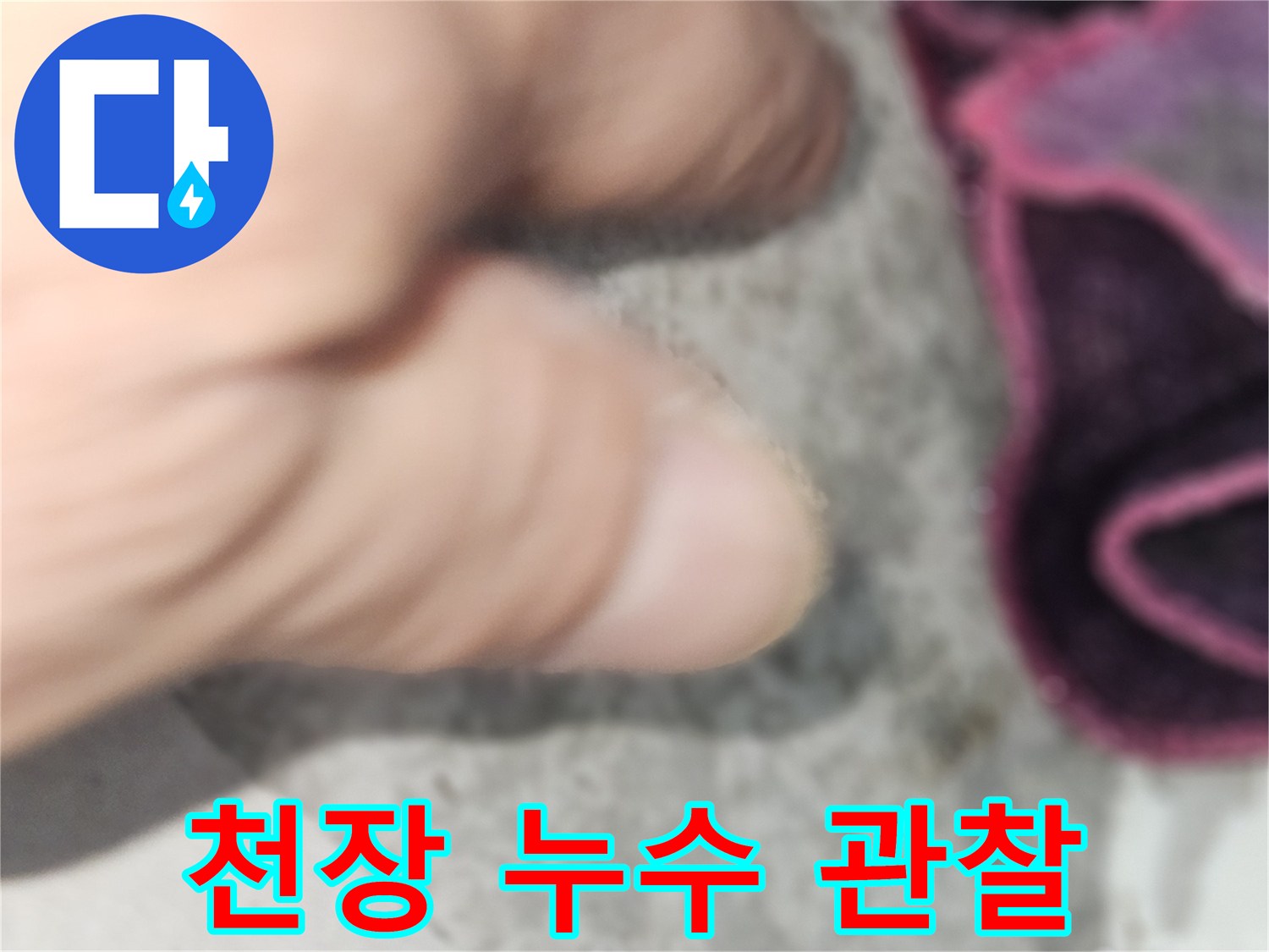 강동구 현장-천장 젖음 부위 육안 검사
