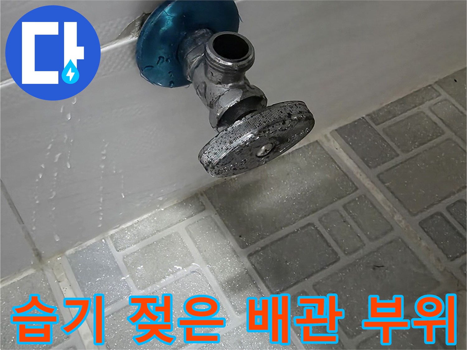 오수-배관-연결-지점의-물기-상태