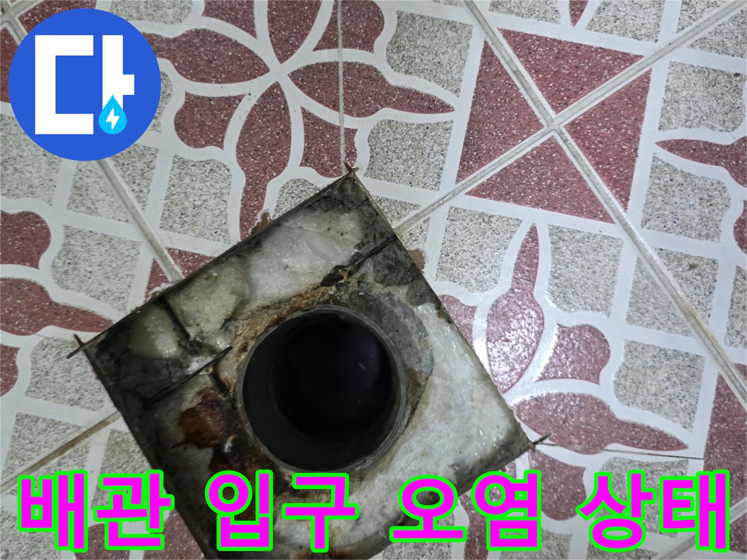 누수가-발생한-화장실-배수구-내부-오염도