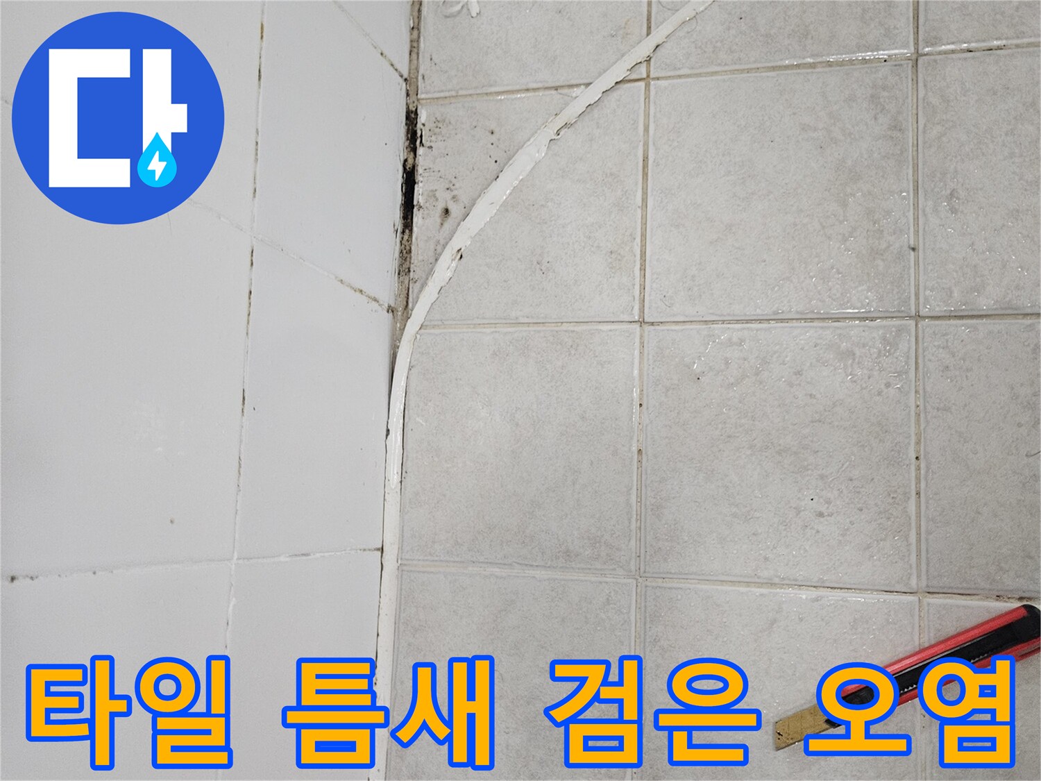 타일-경계면의-검게-변한-오염된-상태