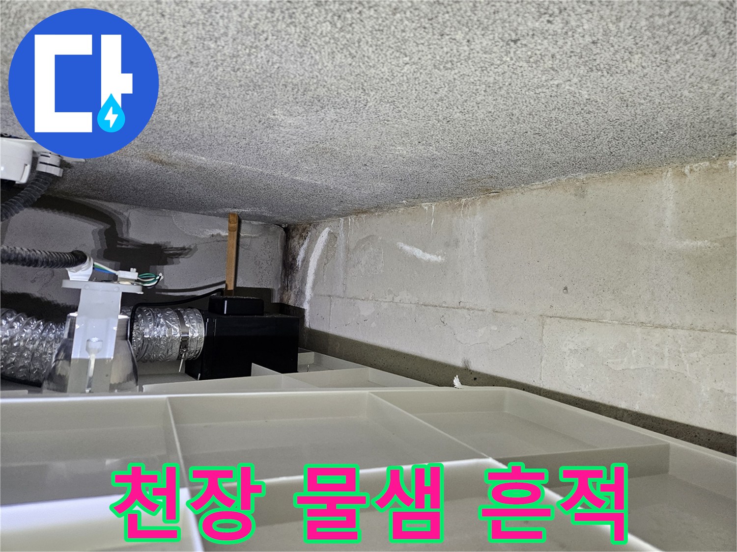 아파트-화장실-천장-물샘-흔적-사진