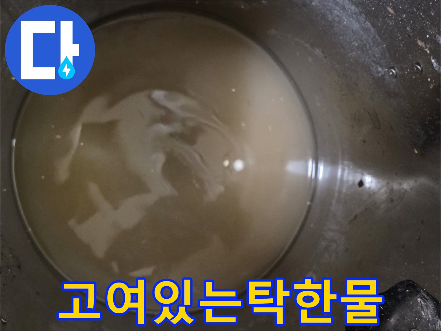 배수관-주변에-차오른-지저분한-잔수와-이물질