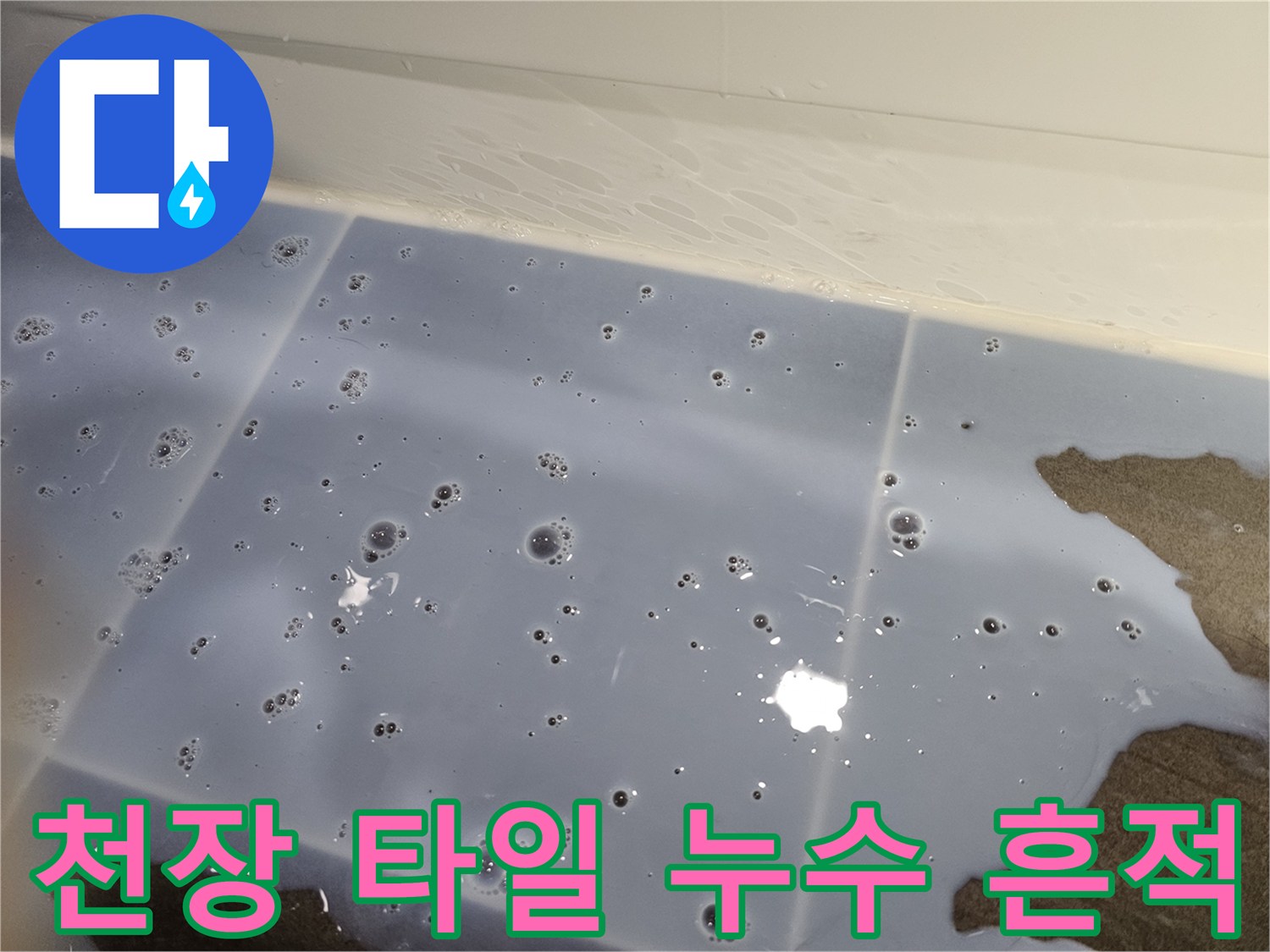 물방울이-맺힌-욕실-천장-타일-상태-확인