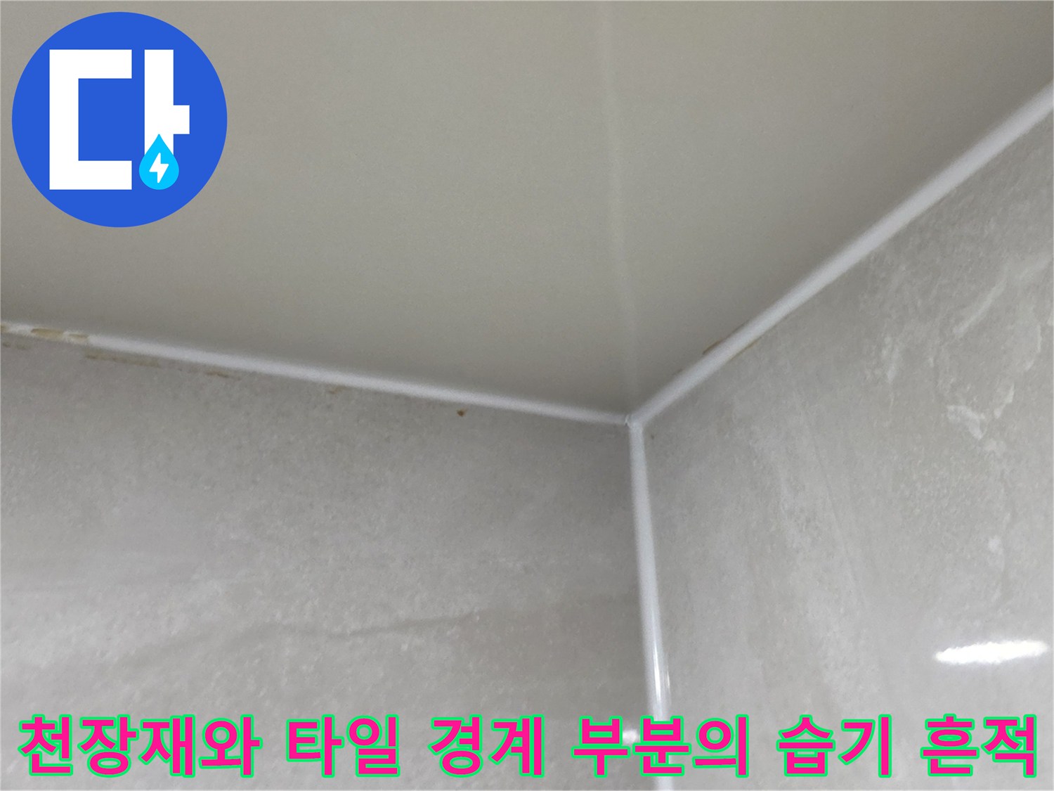 욕실 천장재-벽면 타일 사이의 누수 유입 경로 점검