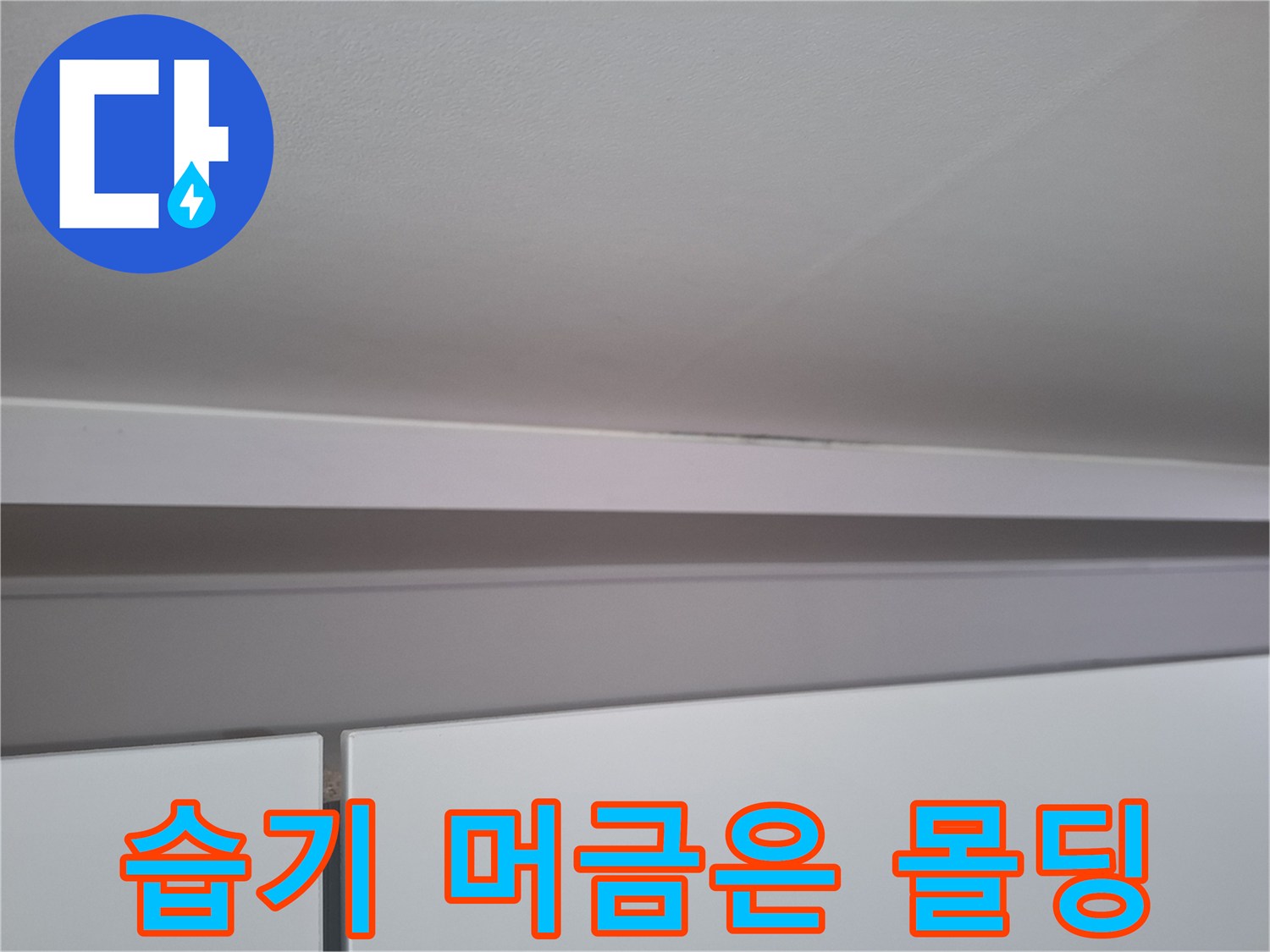 천장 몰딩 부근-습기로 인한 어두운 얼룩