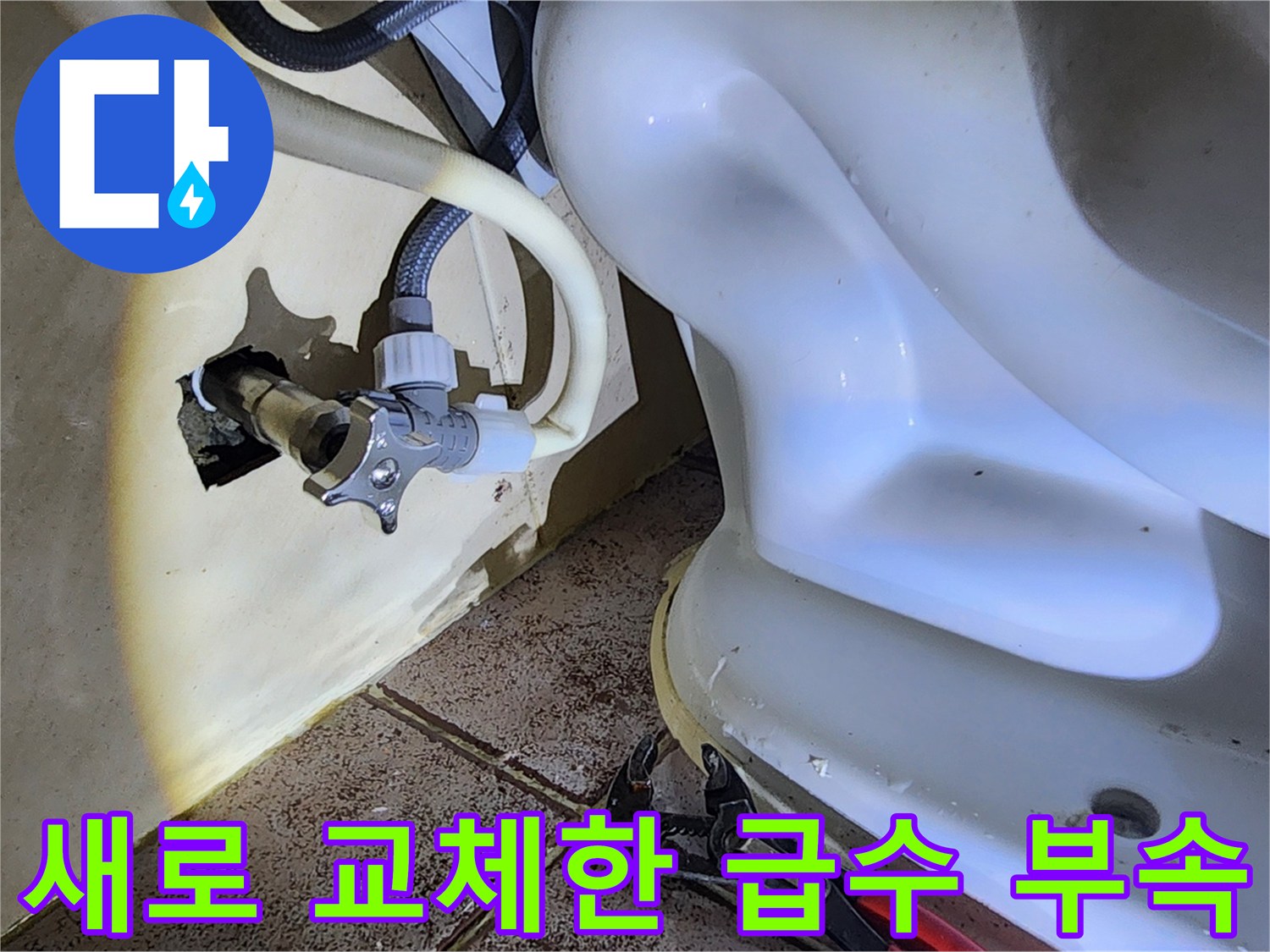 변기-하단-급수-라인-및-밸브-재설치