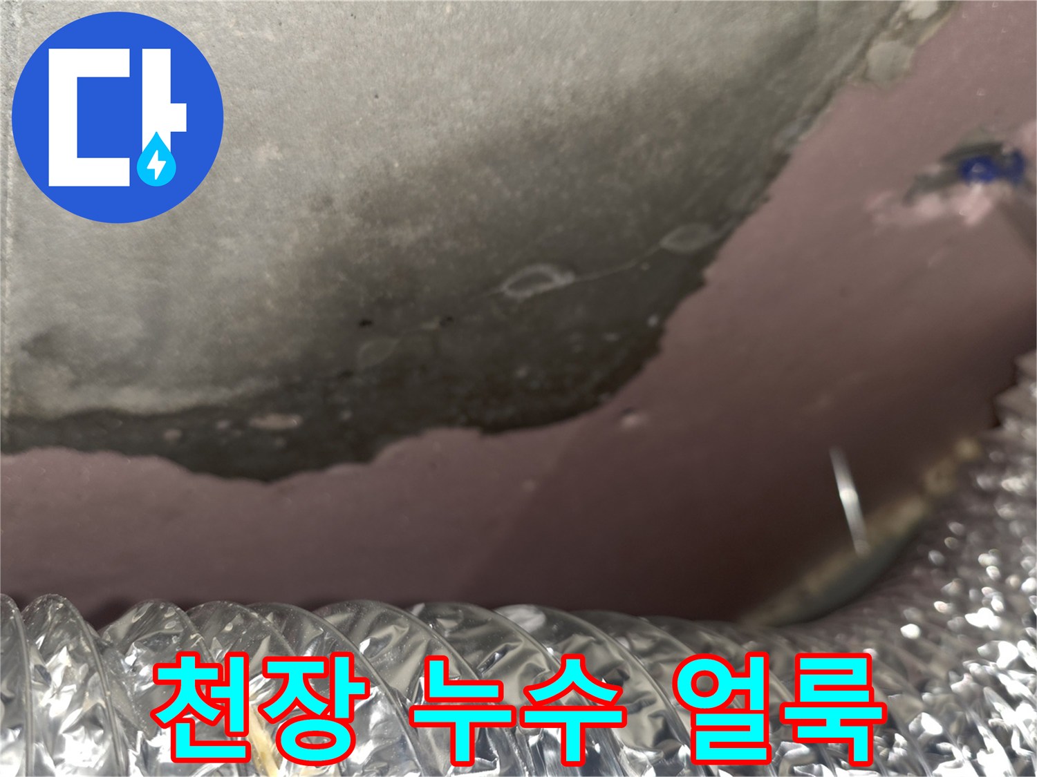 신축-아파트-천장-슬라브-층의-심한-누수-흔적과-곰팡이