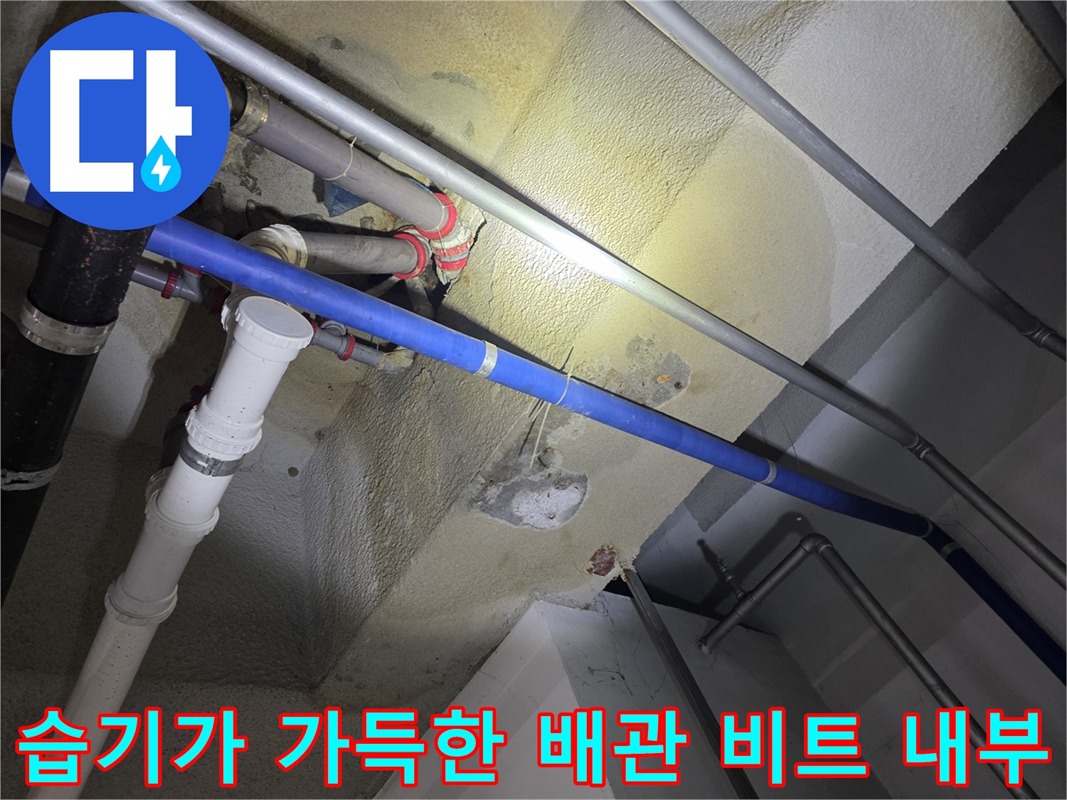 축축하게-젖어있는-천장-슬래브와-배관들