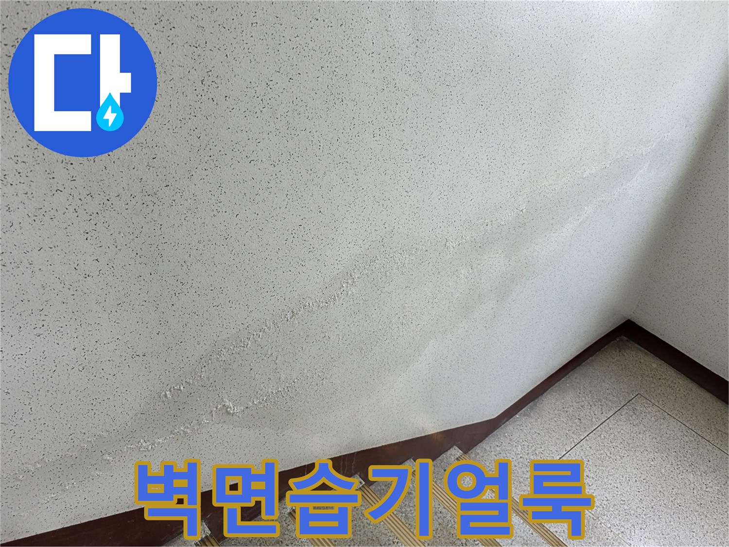 계단-벽면-도배지-물자국-상태