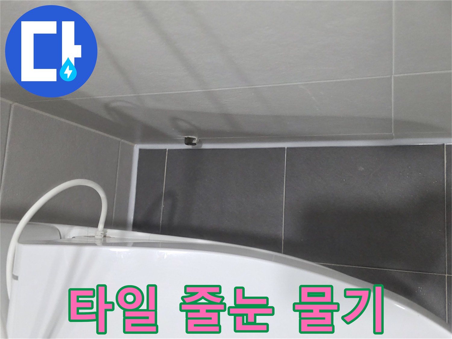 타일-사이-배어있는-물기-상태