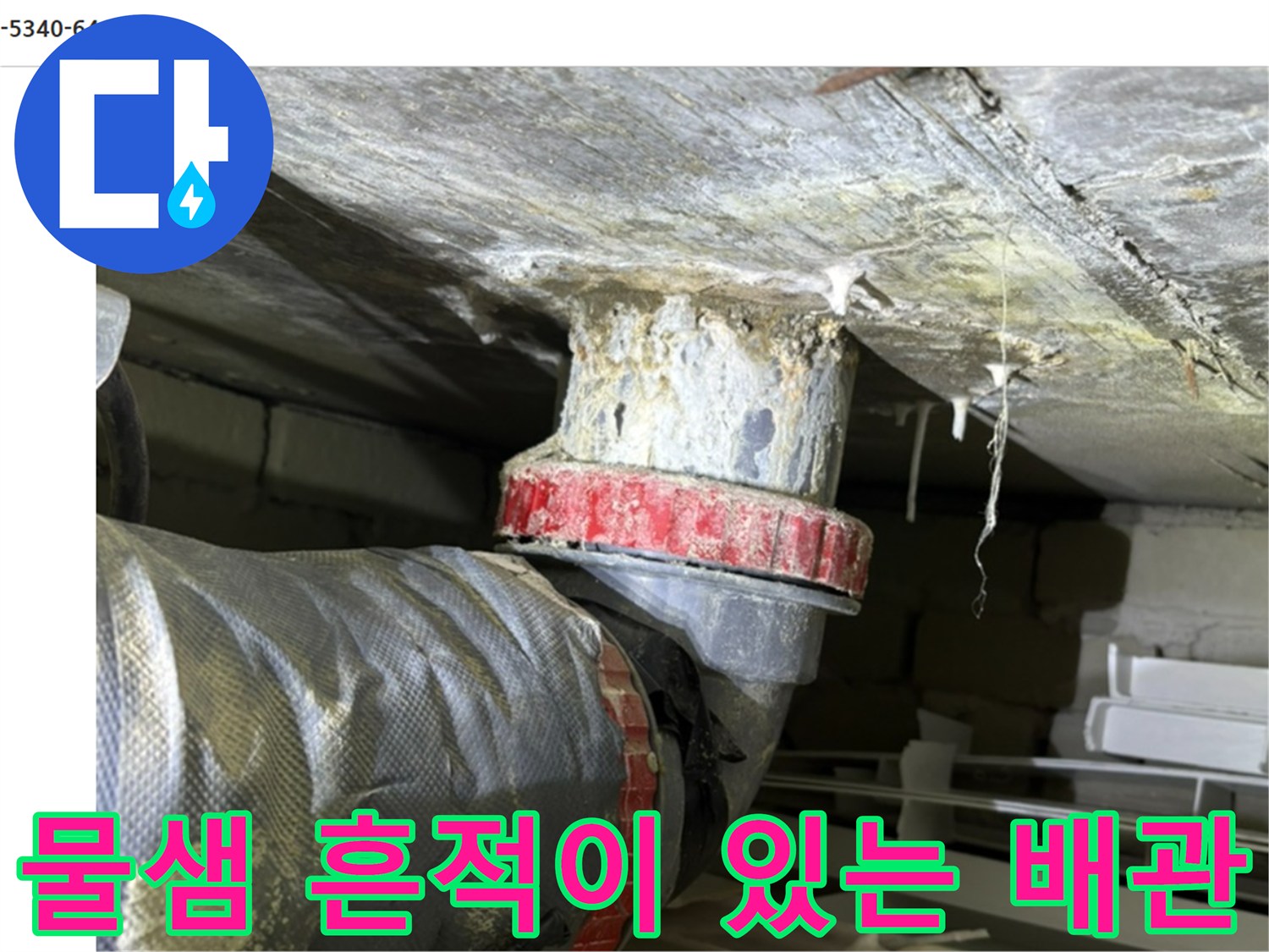 천장-배관-소켓-부근-누수-확인