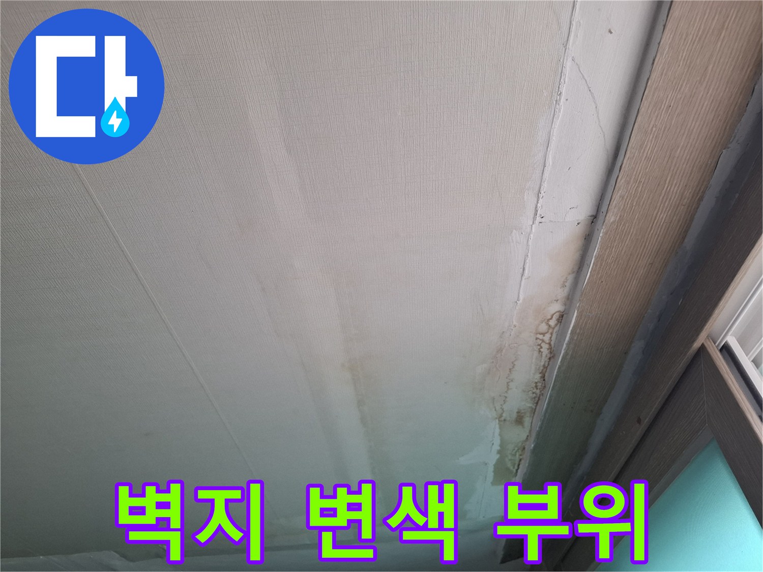 천장-벽지-누수-변색-부위-근접촬영