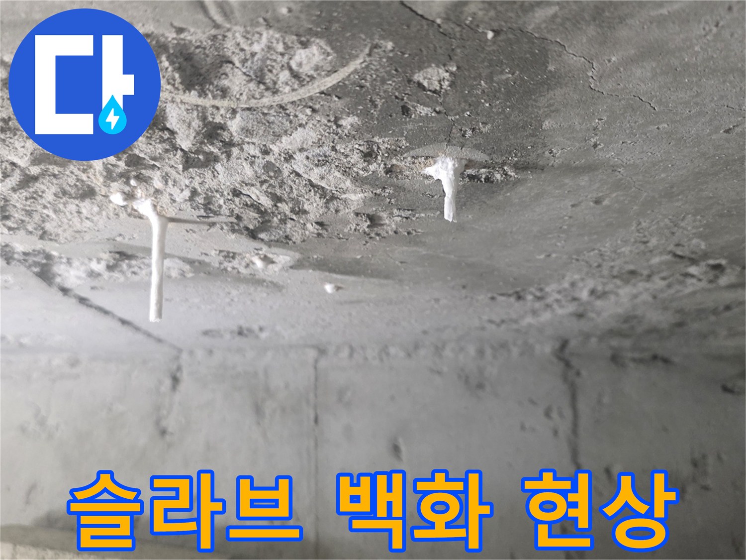 콘크리트-천장-슬라브-백화-및-균열