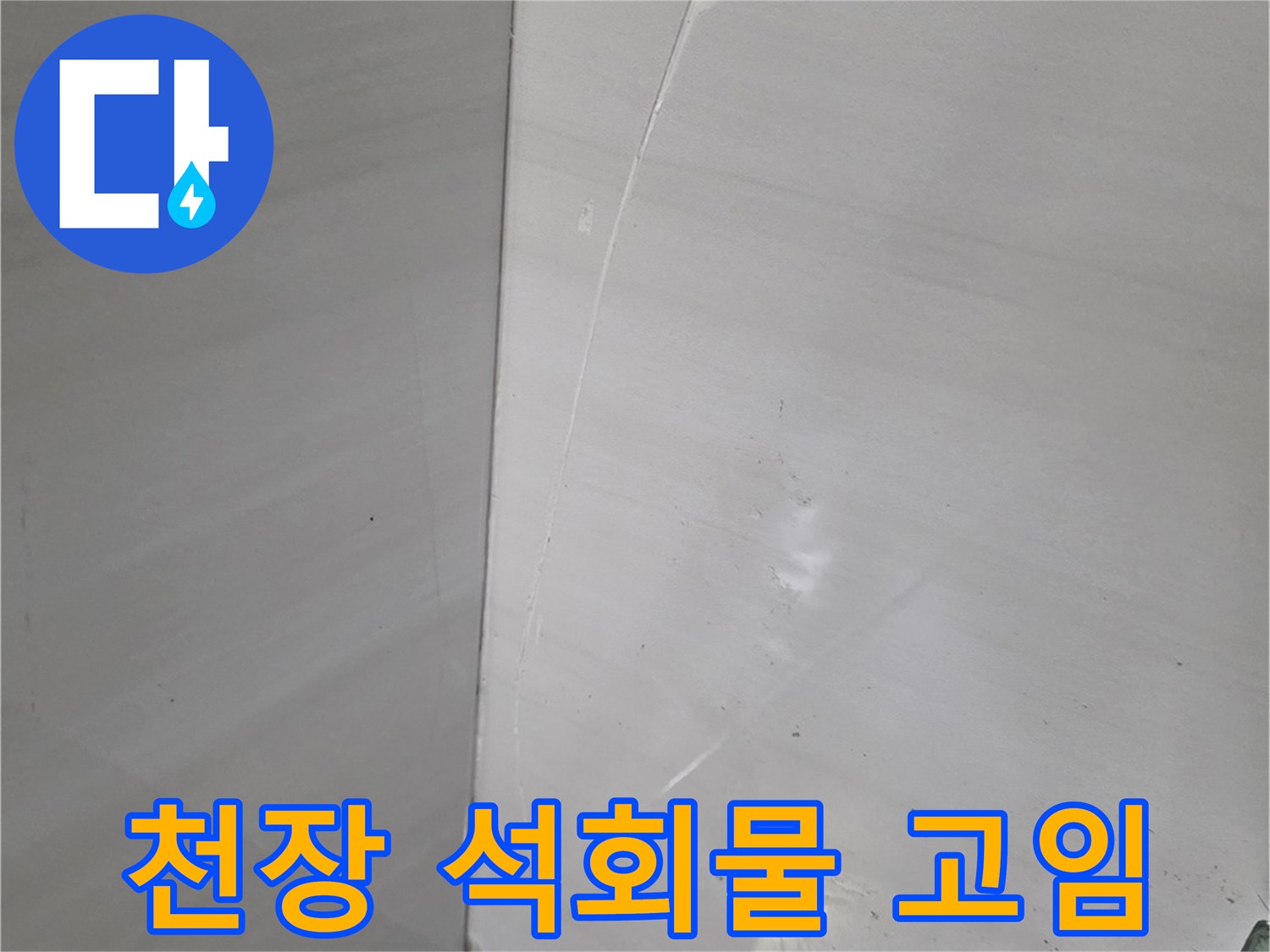 하얀색으로 변한 천장 타일 사이 줄눈