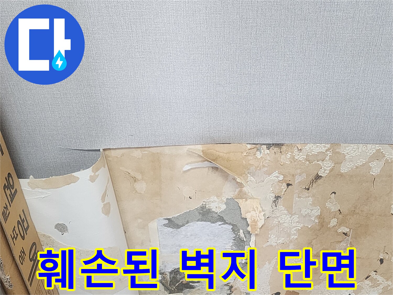 습기로 인해-갈라지고 젖은 벽지