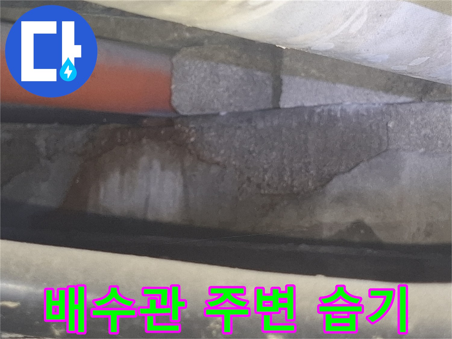욕조-배수관-주변의-습기-및-물길-확인