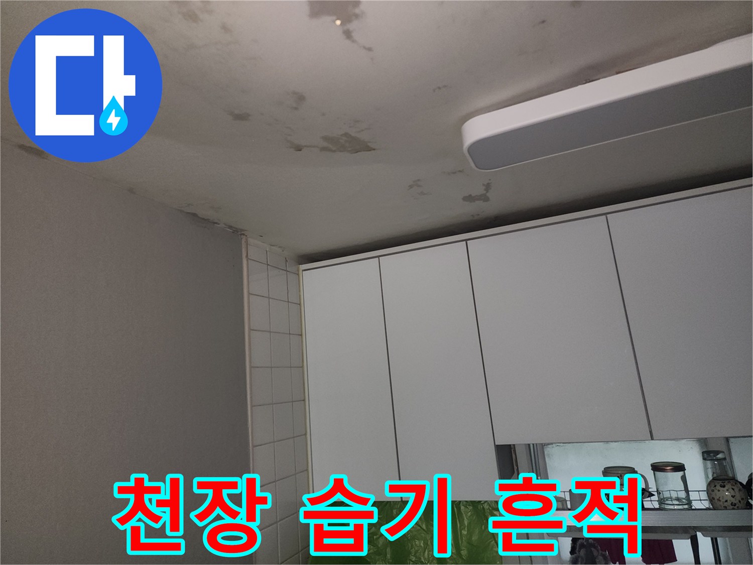 물기를-머금은-천장-도배지-얼룩