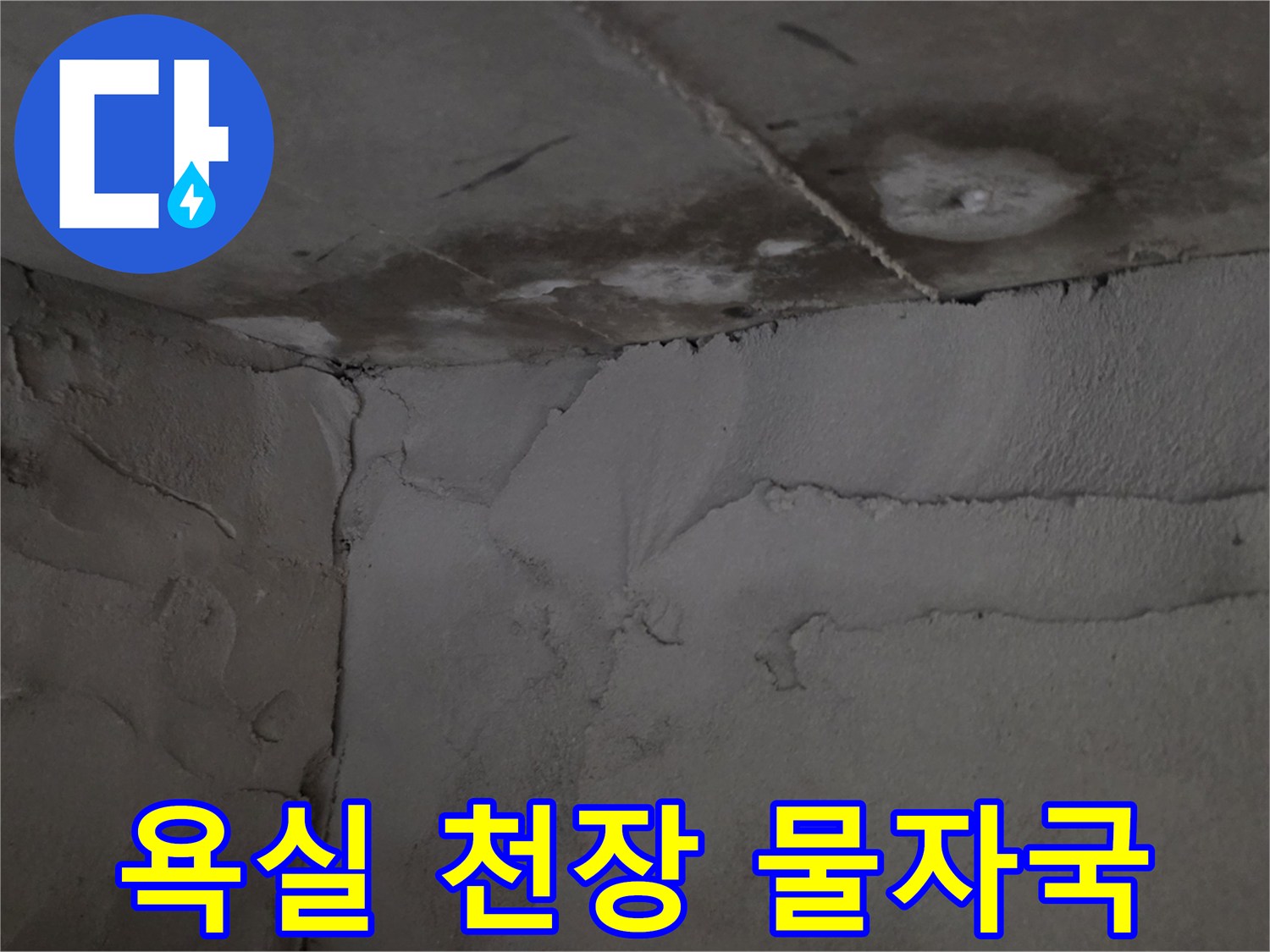 욕실-천장-구석의-습기와-누수-흔적