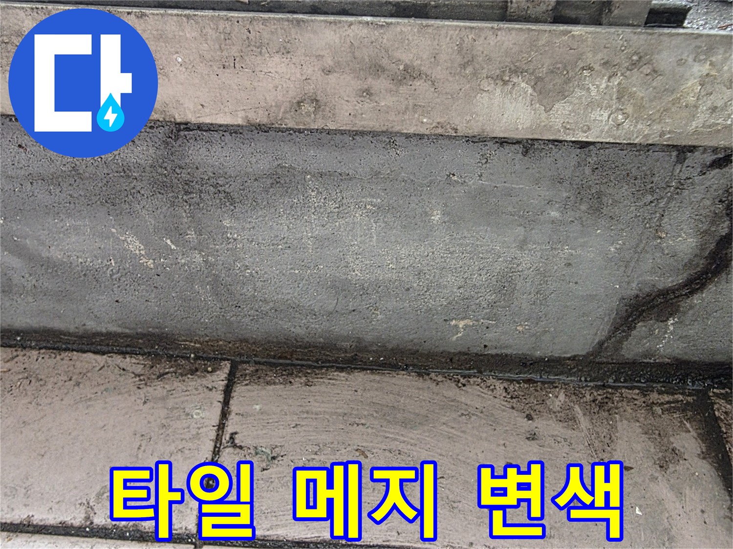 타일-줄눈-부위의-심한-변색과-습기-상태
