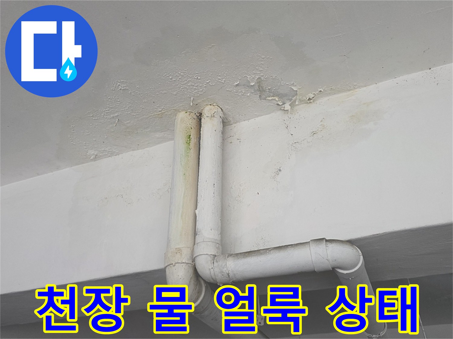 성북구 정릉동 현장의 천장 물 얼ভাবে 및 배관 연결 부위