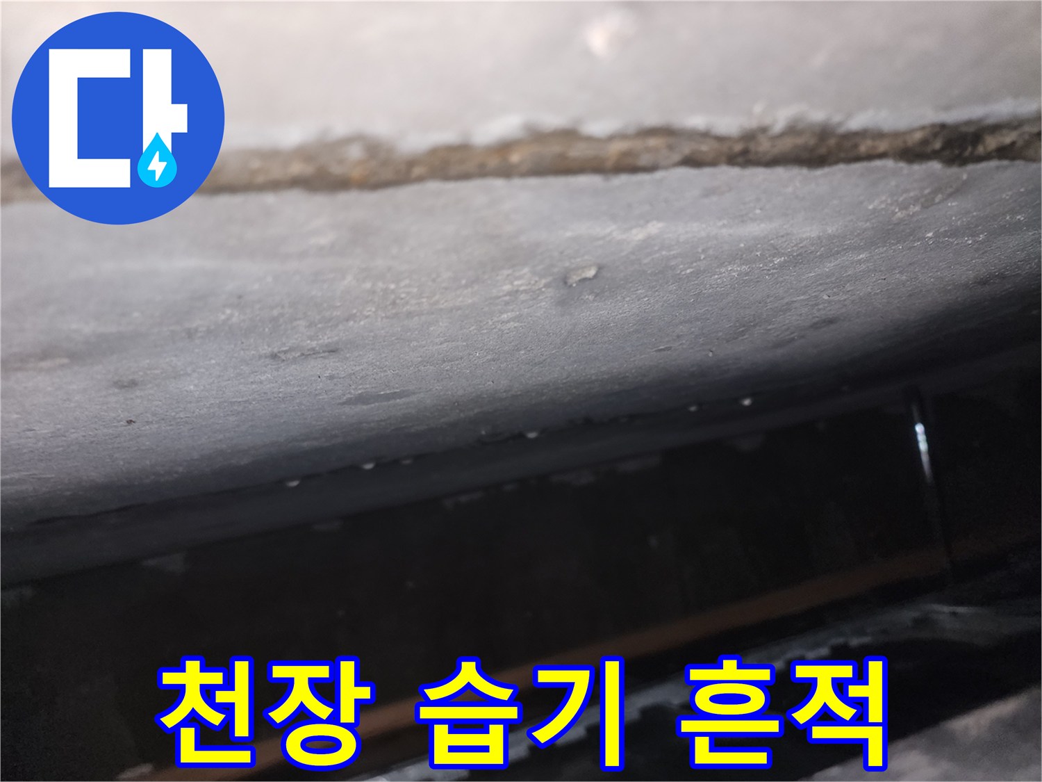 습기로-인해-변색된-천장-마감재-경계