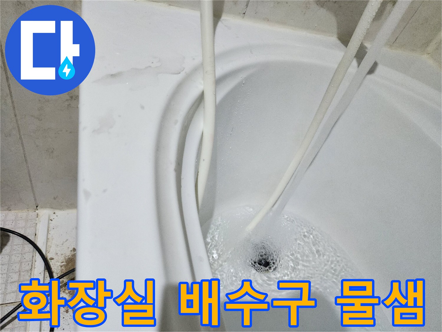 화장실-배수구-주변-물샘-현상-확인