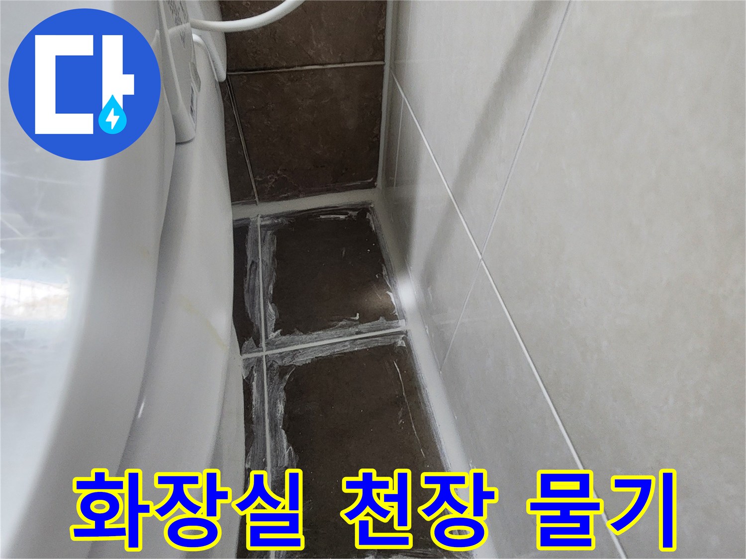 누수가-진행된-화장실-천장-타일-부위