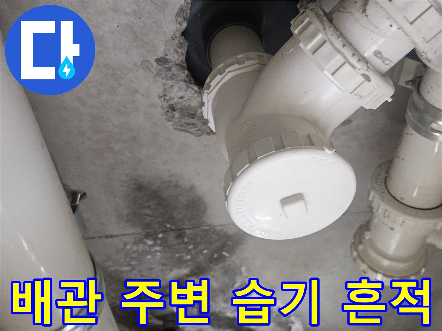 배수-배관-주변의-습한-콘크리트-표면