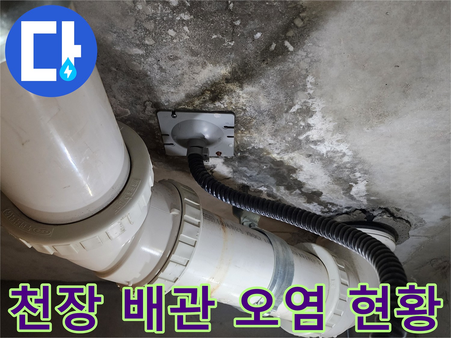 화장실-천장-배관-주변의-습기-및-얼룩