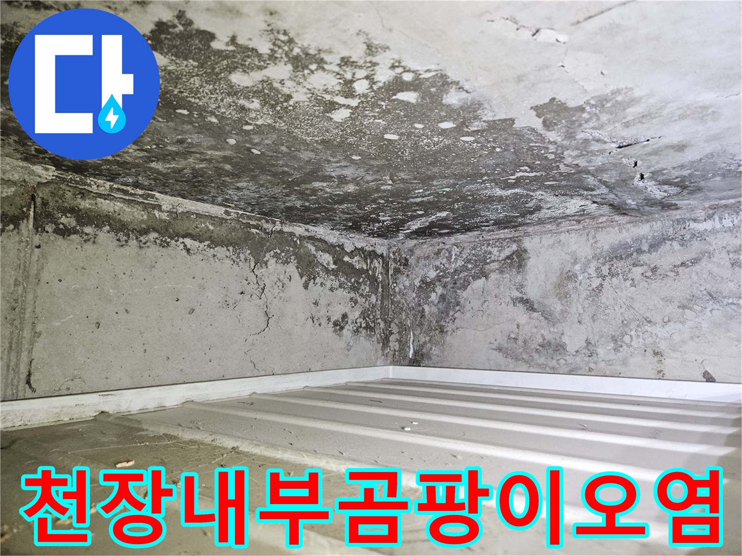 습기로-인해-변색된-화장실-천장-구조물