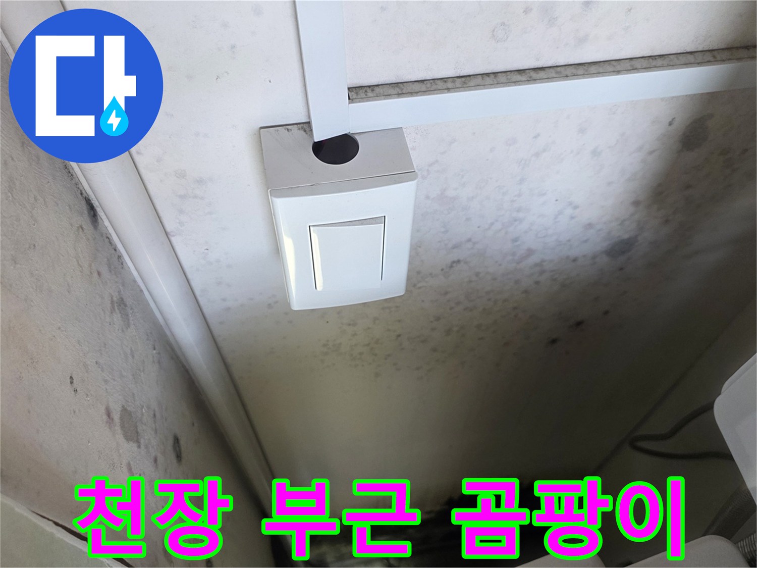 습기가-번진-보일러실-천장-마감재
