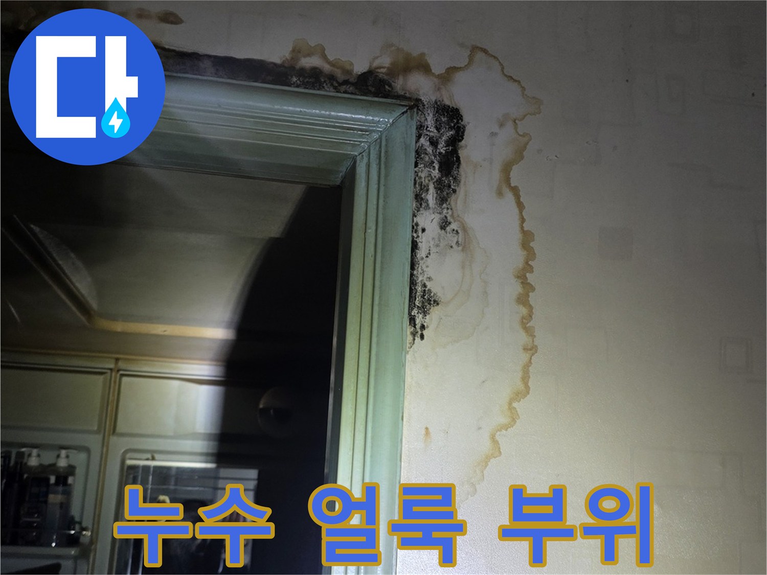 물샘-흔적이-남은-아랫집-천장-사진
