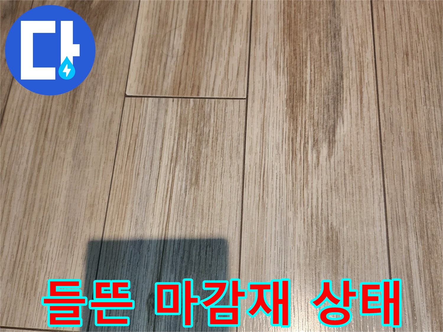 습기로 인해 틈이 벌어지고 들뜬 장판 표면