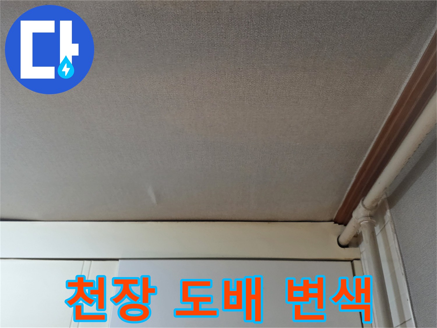 천장 면부-습기로 인해 번져있는 얼룩 형태
