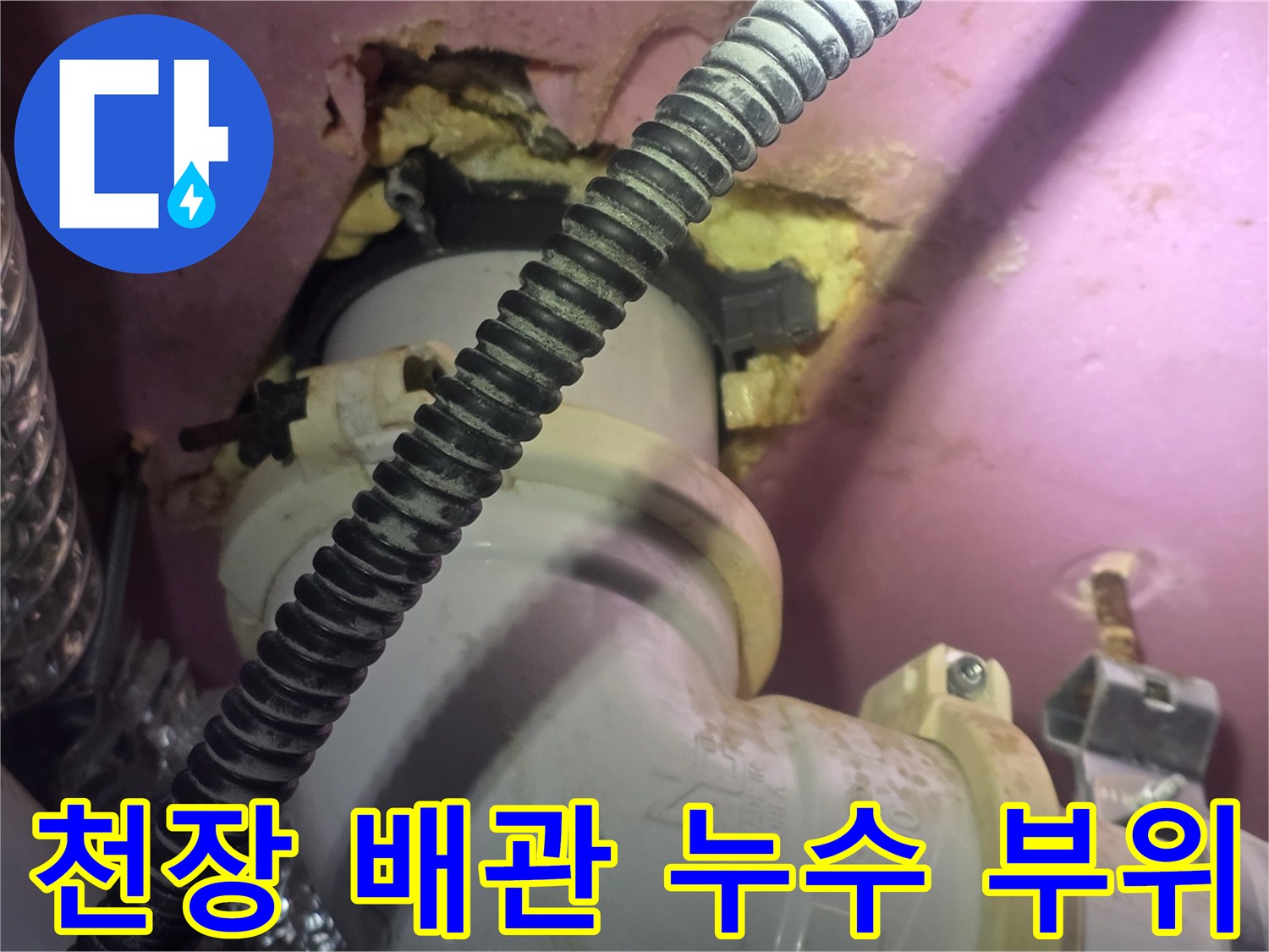 덕은동-욕실-천장-배관-연결부-물샘-현상-촬영