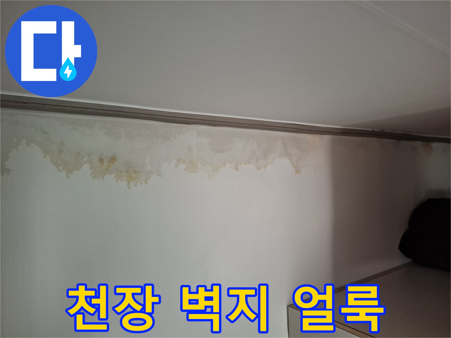 천장 경계선-물길을 따라 나타난 변색