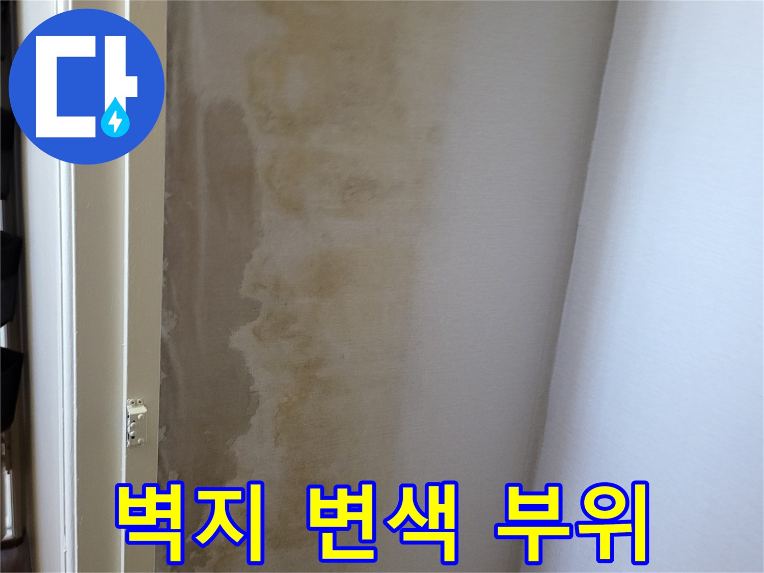 천장 벽지-누수로 인한 노란 얼룩 현황