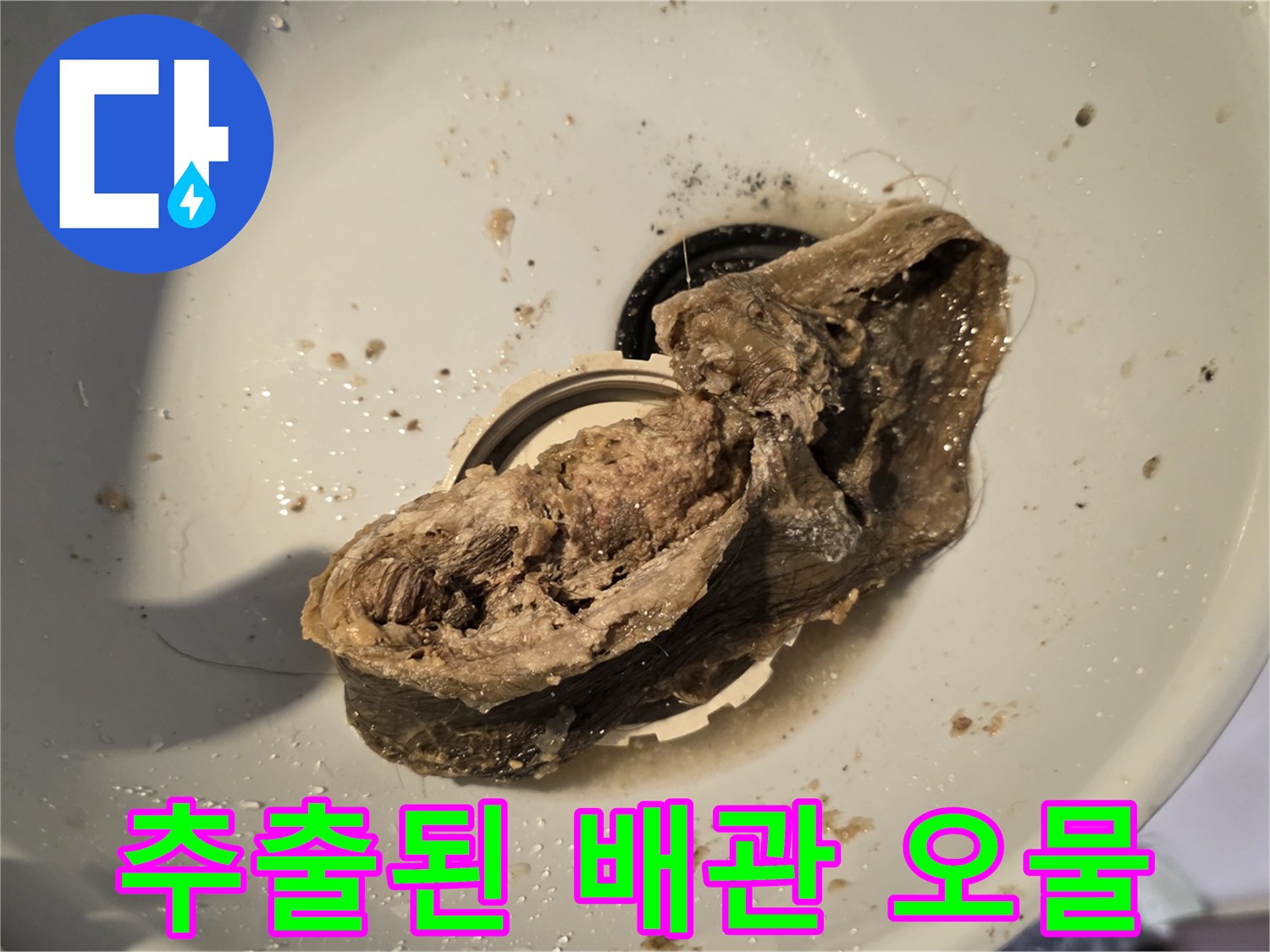 배수구-통로를-막고있던-머리카락-덩어리